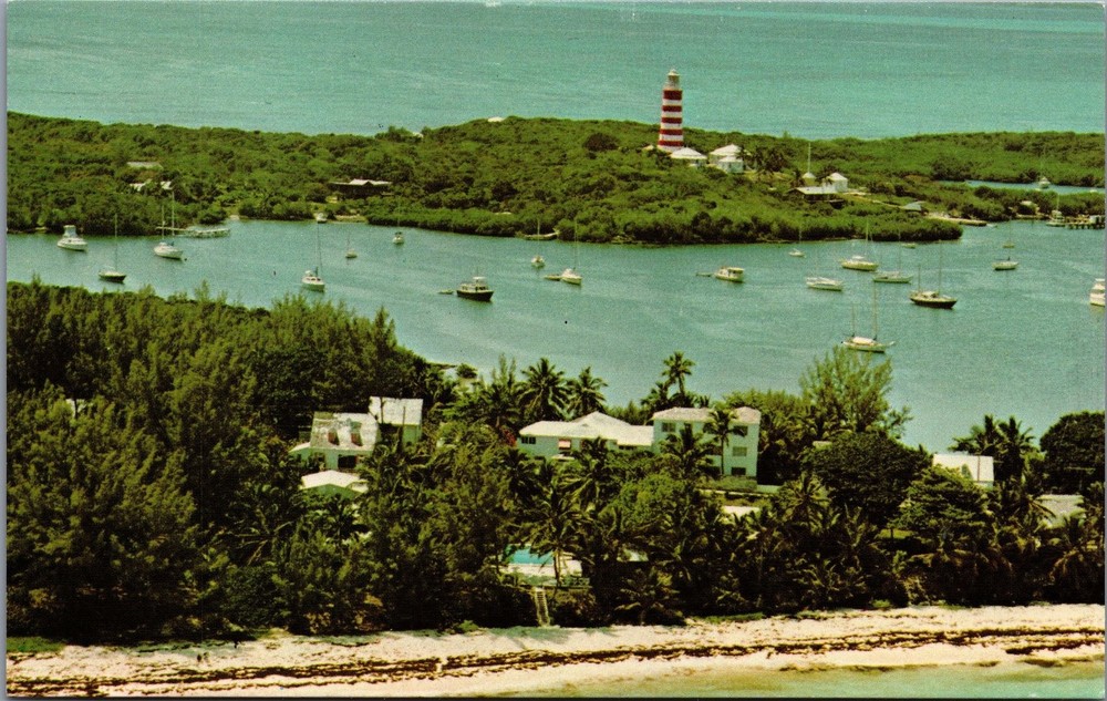 Hope Town Bahamas Lighthouse Harbour Lodge Abaco Chrome Postcard