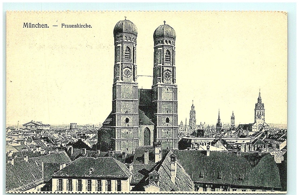 S04-3064, Munchen, Frauenkirche, Antique Postcard