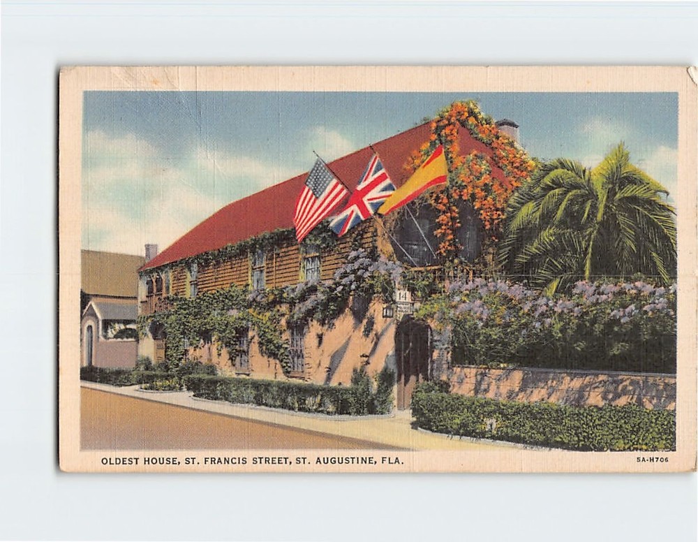 Postcard Oldest House St. Francis Street St. Augustine Florida USA