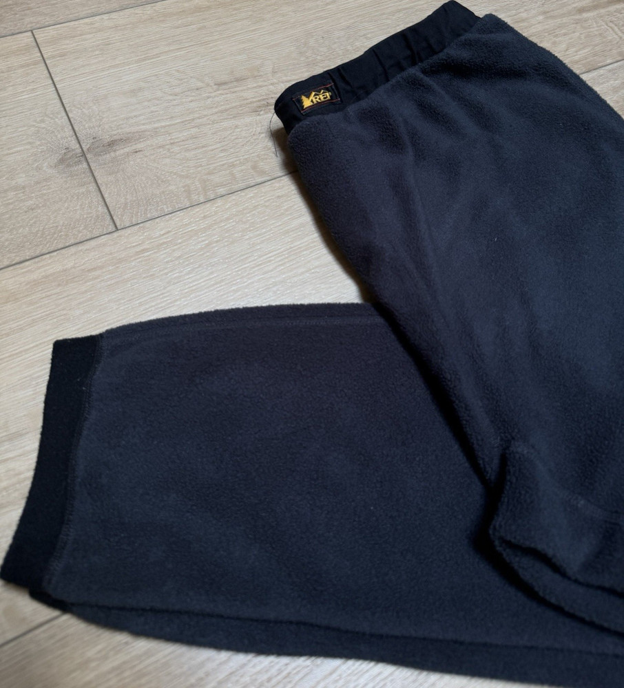 REI Men’s Jogger Pants XL Black Fleece Elastic Waist Pull-On Hiking