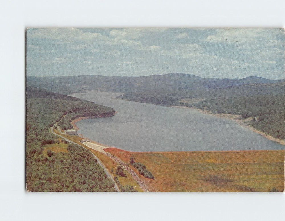 Postcard Rondout Reservoir & Merriman Dam Greetings from Walton New York USA