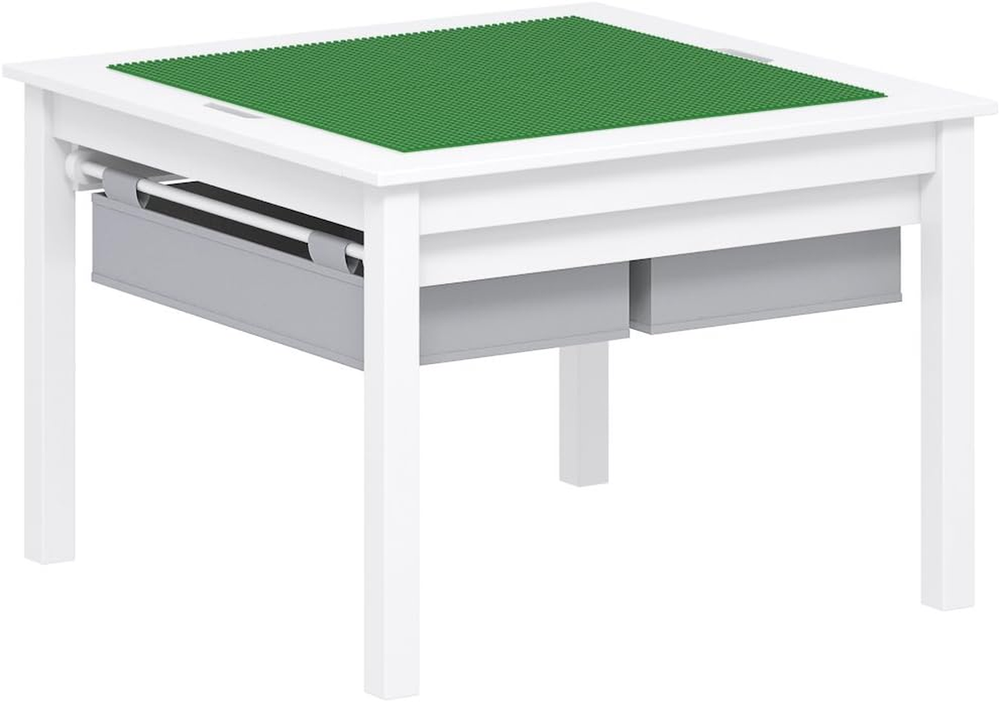 UTEX 2 in 1 Kids Construction Play Table with Storage Drawers and Built in Plate