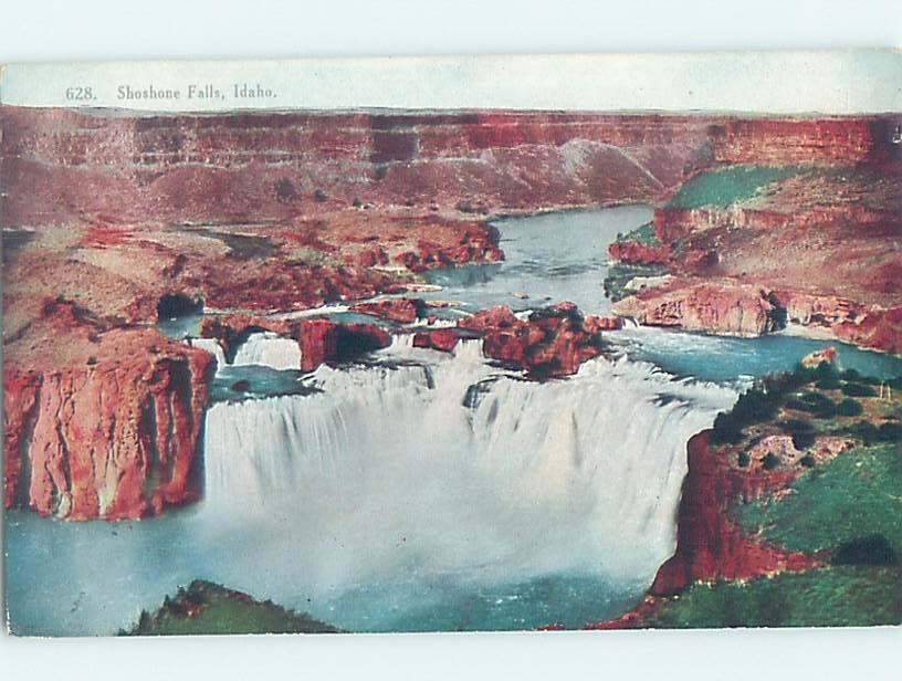 Pre-Chrome WATERFALL SCENE Shoshone Falls - Twin Falls Idaho ID m/09 AG4318