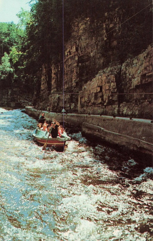 Shooting the Rapids in the famous Ausable Chasm - New York NY - Postcard