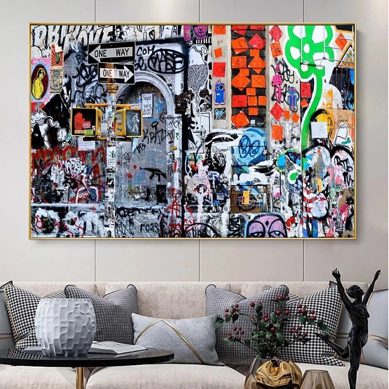 Graffiti Pop Art canvas Painting collage Art street wall art home Decor