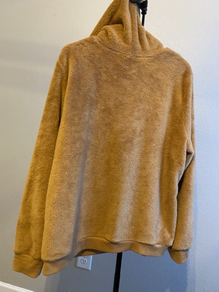 No Boundaries Reindeer Fleece Pullover Hoodie Brown Women's XXL Christmas