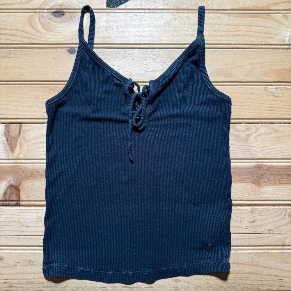 Vintage Y2K American Eagle Soft & Sexy Lace Up Ribbed Cami Tank Top Youth Small