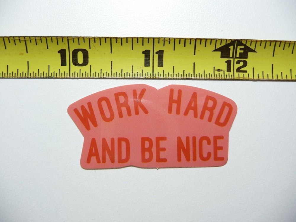 Work Hard Be Nice Motivational Sticker Decal Positive Vibes