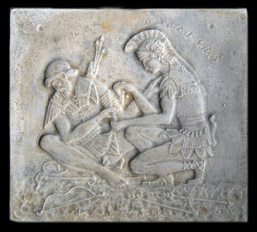 Greek Heroes Achilles and Patroclus Trojan War Wall Sculpture Plaque Replica-image