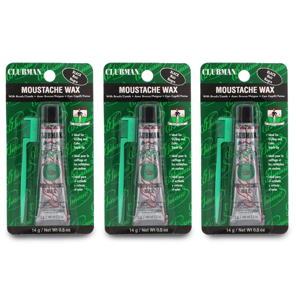 Moustache Wax Hang Pack Black 0.5 oz 3-Pack