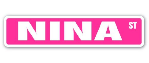 NINA Street Sign Childrens Name Room Sign | Indoor/Outdoor | 24
