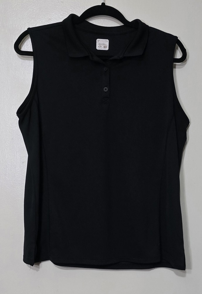Columbia Women's Black Sleeveless Polo Shirt Size X-large