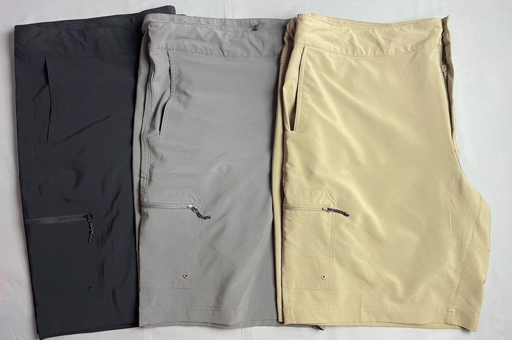 Lot Of 3 Magellan Fish Gear Mens 3XL Shorts Active Black Grey Beige Side Pocket