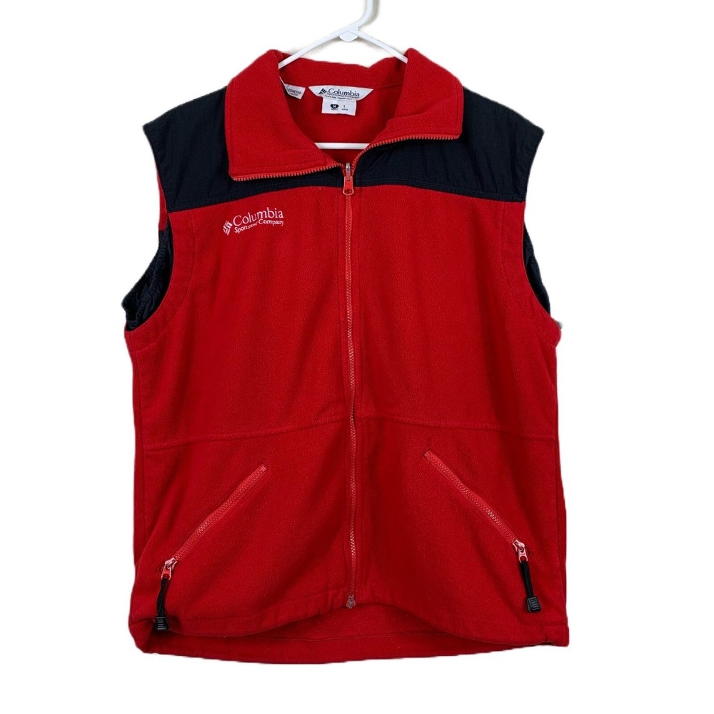 Vintage Columbia Red Fleece Vest Retro Gorpcore Style Size Medium