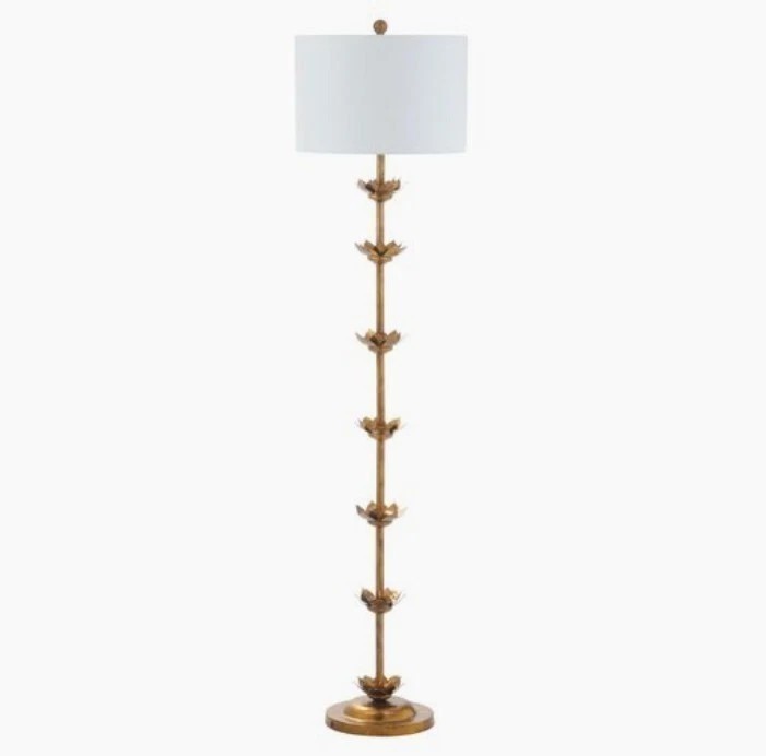 Claire Floral Floor Lamp, Antique Gold Brand New 100%