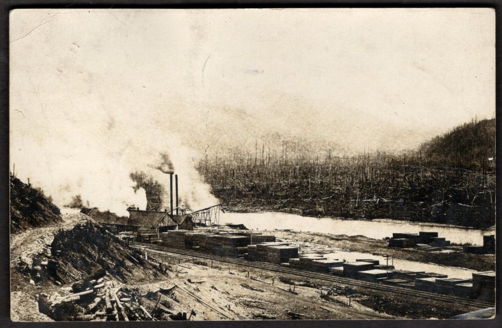 Canada Postmark CALEDONIA Ontario 1919 Factory. Real Photo Postcard