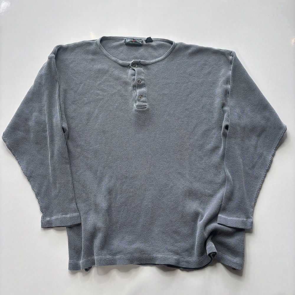 Vtg American Eagle Henely Thermal Button Long Sleeve T-Shirt Size XL Skater Y2K
