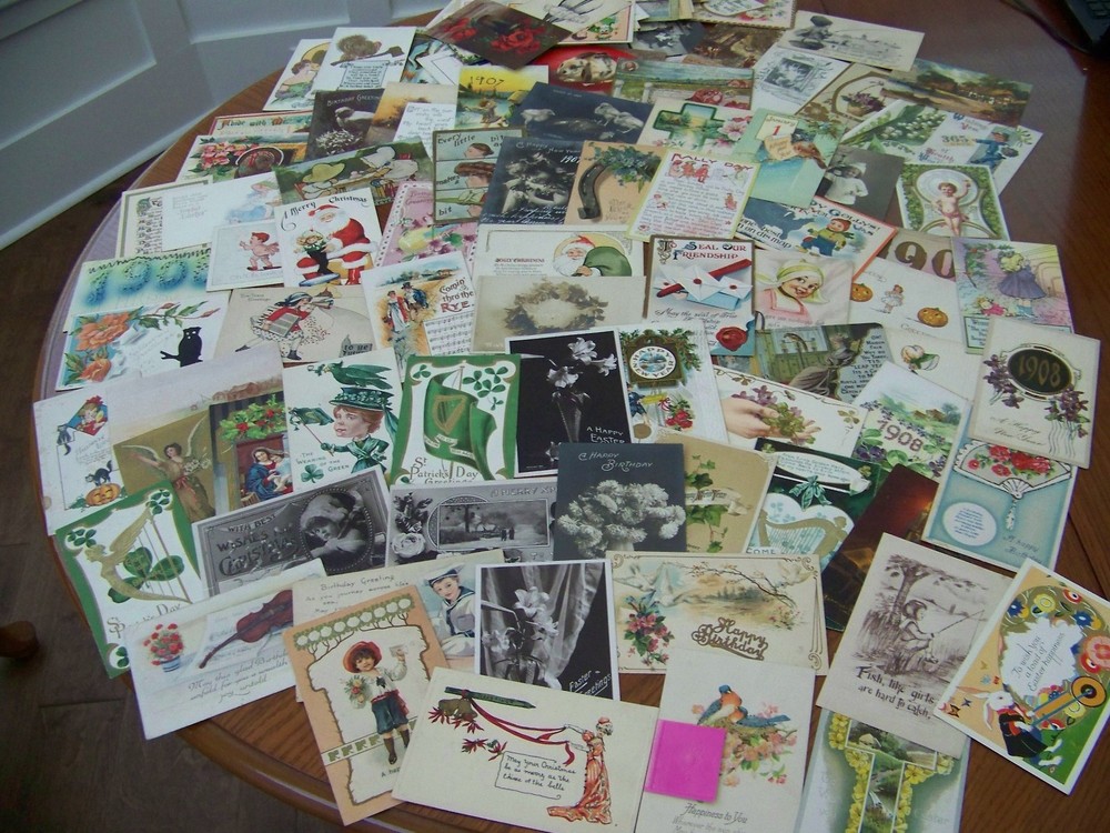 Postcard Lot Holiday Early 1900's 129 Total Christmas St Patricks Valentines +