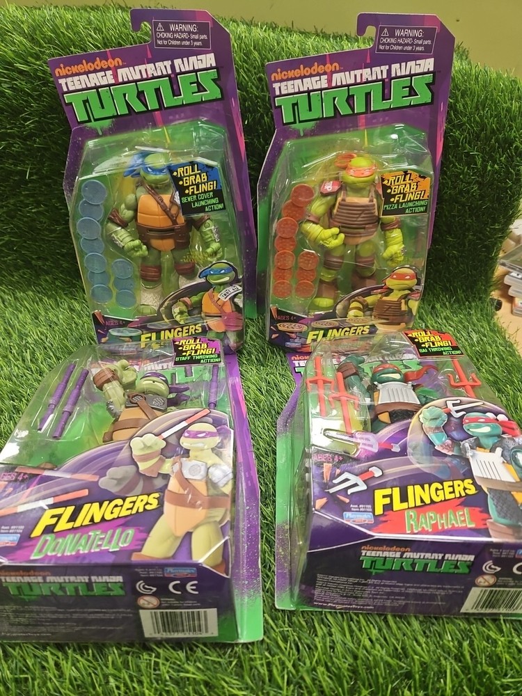 Nickelodeon Teenage mutant ninja turtles 2012 playmates toys flingers set Of 4
