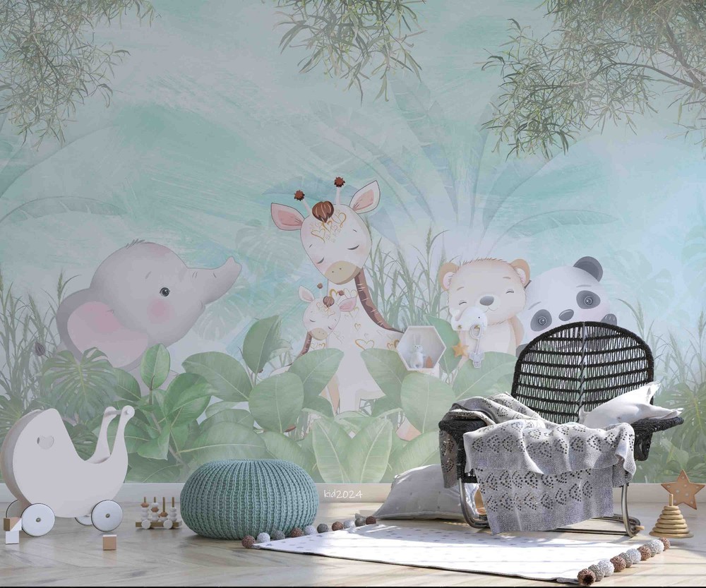 3D Plant Animal Cartoon Watercolor Wall Murals Wallpaper Murals Wall Sticker 9