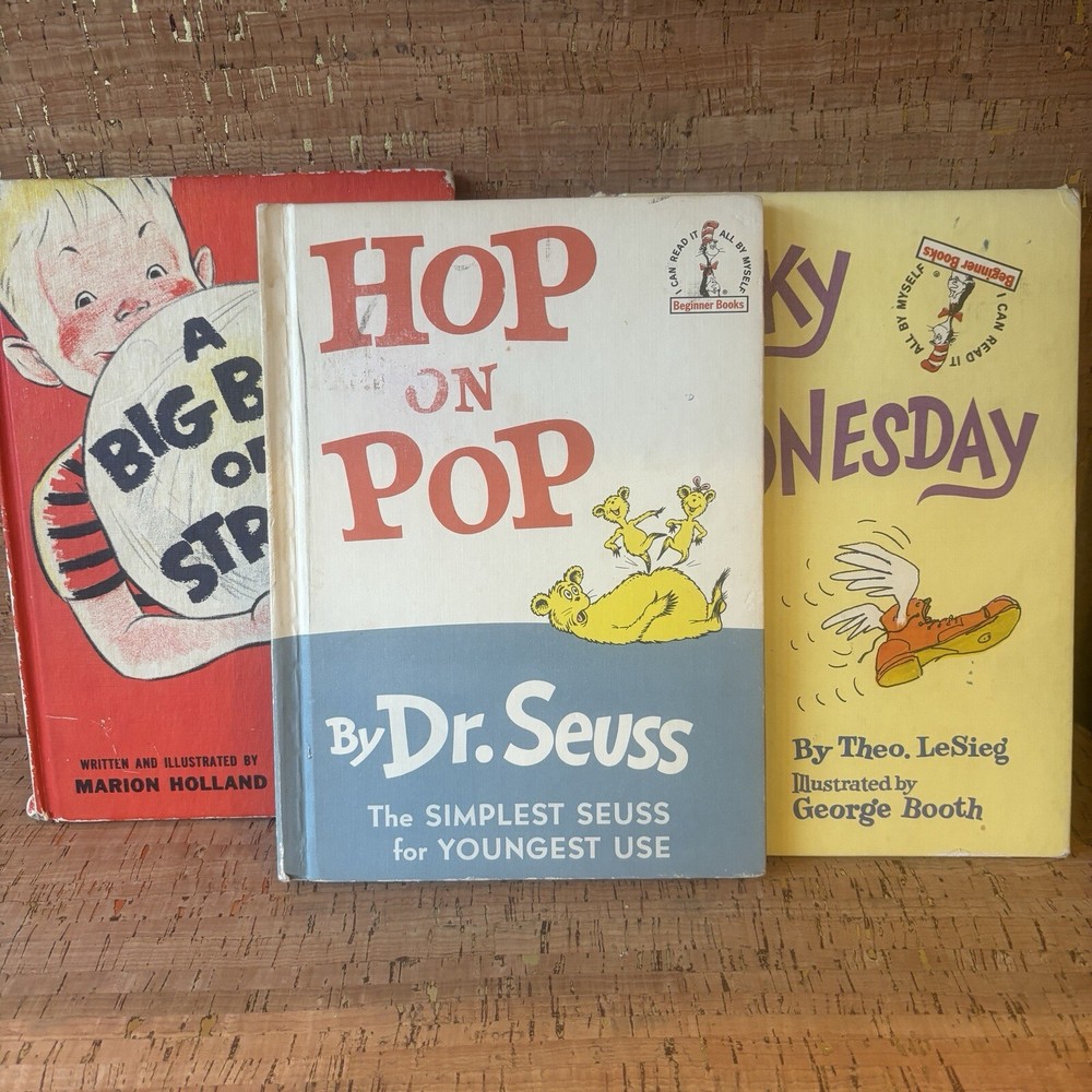 Vintage Dr. Seuss-Hop on Pop Wacky Wednesday A Big Ball of String Childrens Book