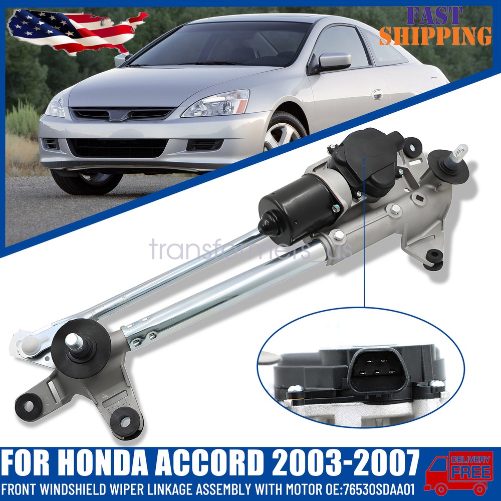 03-07 Honda Accord Front Wiper Linkage & Motor Assembly 1PC