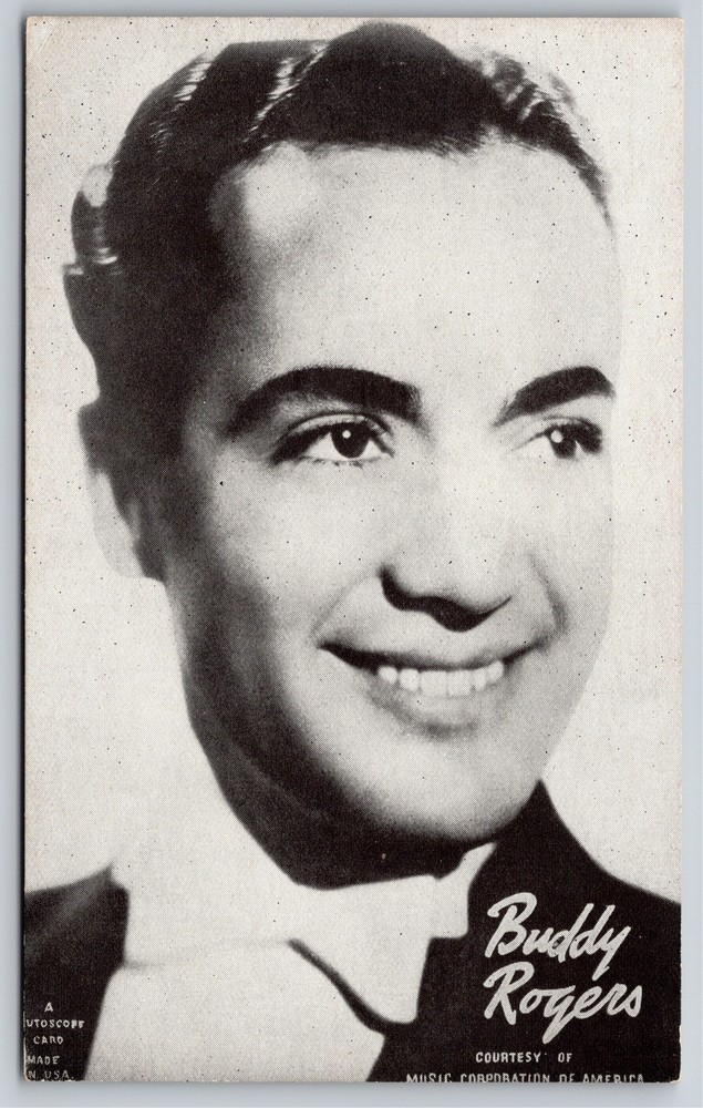 Famous~Buddy Rogers Portrait Music Corp of America B&W~Vintage Postcard