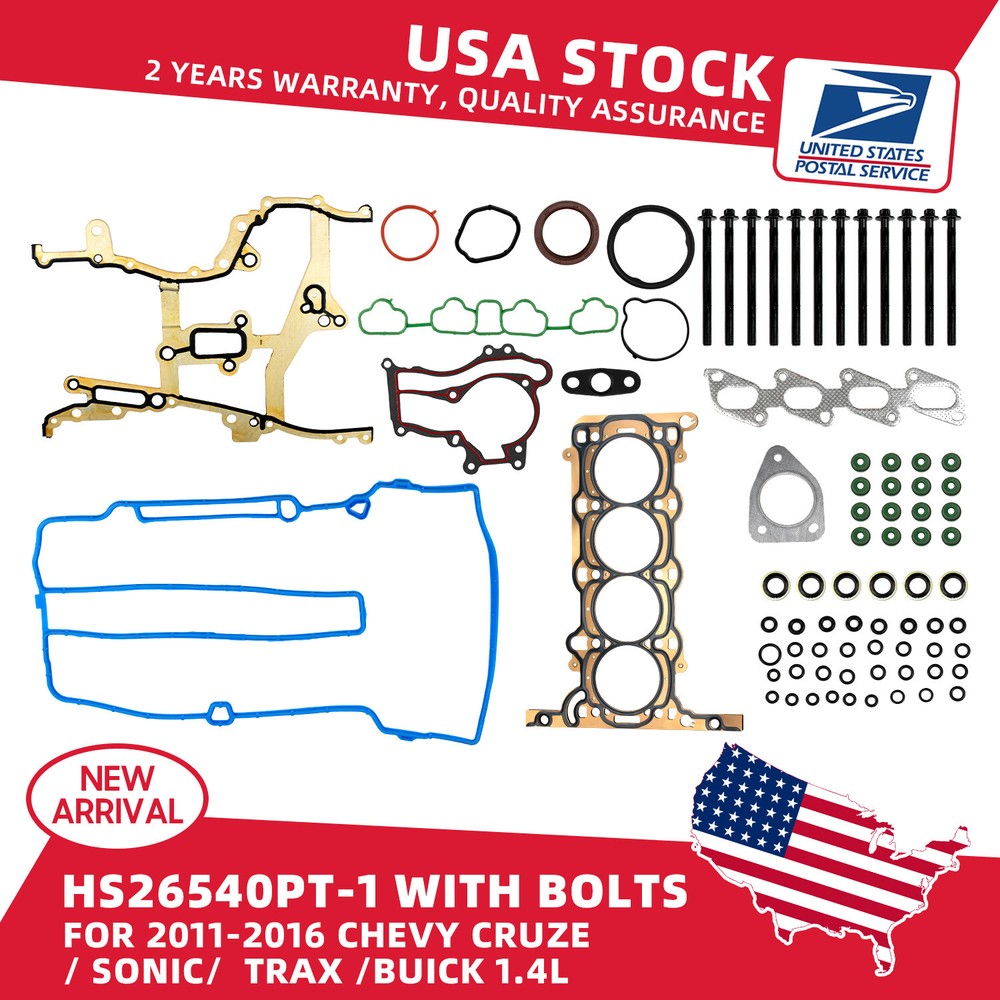 HS26540PT-1 Head Gasket Bolts Fit 2011-2016 Chevy Encore Cruze Sonic Trax 1.4L Engine