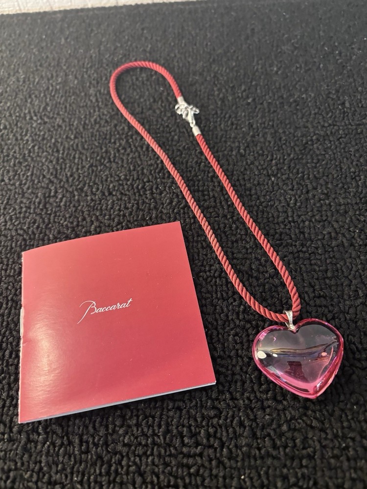 Baccarat Pink Heart Crystal Necklace