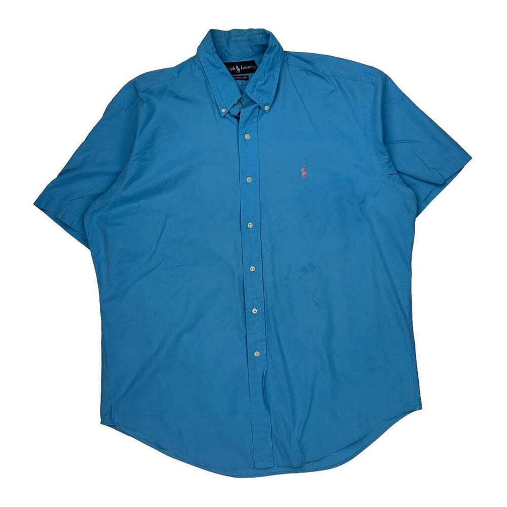 Ralph Lauren Short Sleeve Shirt - Large Blue Cotton