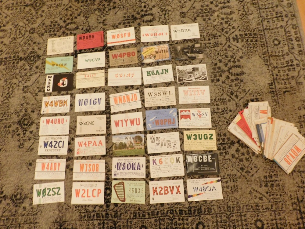 VINTAGE LOT OF 12 QSL HAM RADIO CARDS POSTCARDS 1950s - 1960s - Random Selection