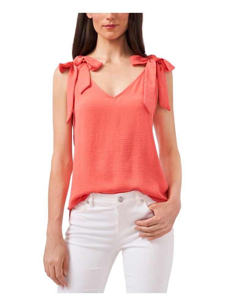 RILEY&RAE Womens Coral Sleeveless V-Neck Tank Top in XS Size