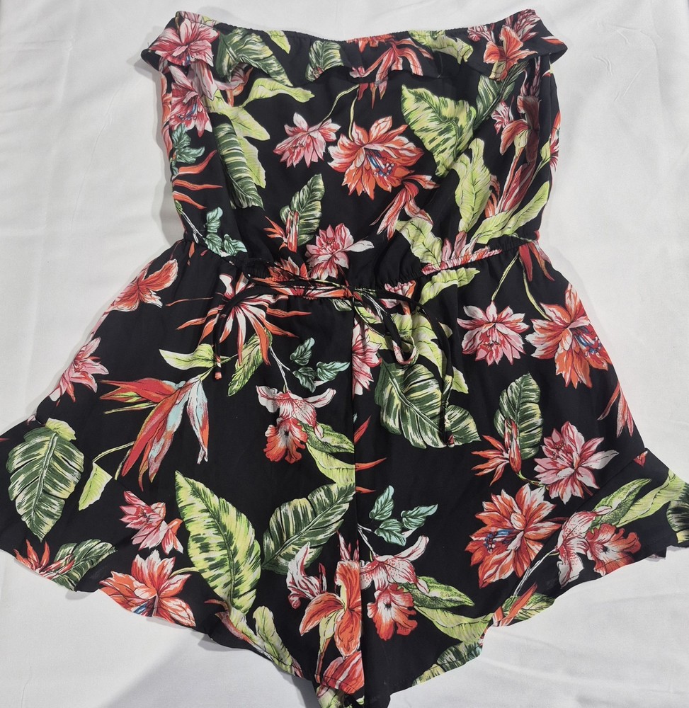 She + Sky STRAPLESS ROMPER Floral Print Size Large