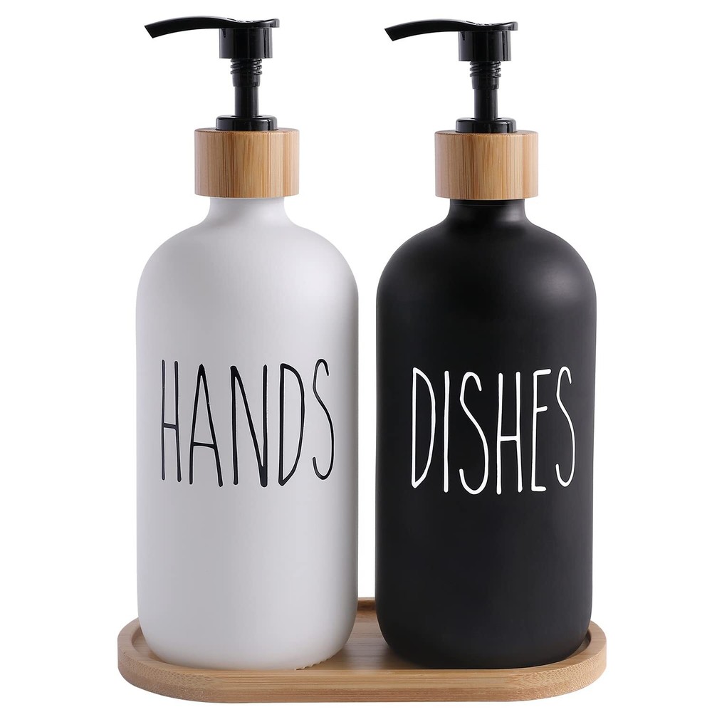 Glass Soap Dispenser Set Contains Hand Soap And Dish Soap Dispenser.suitable For