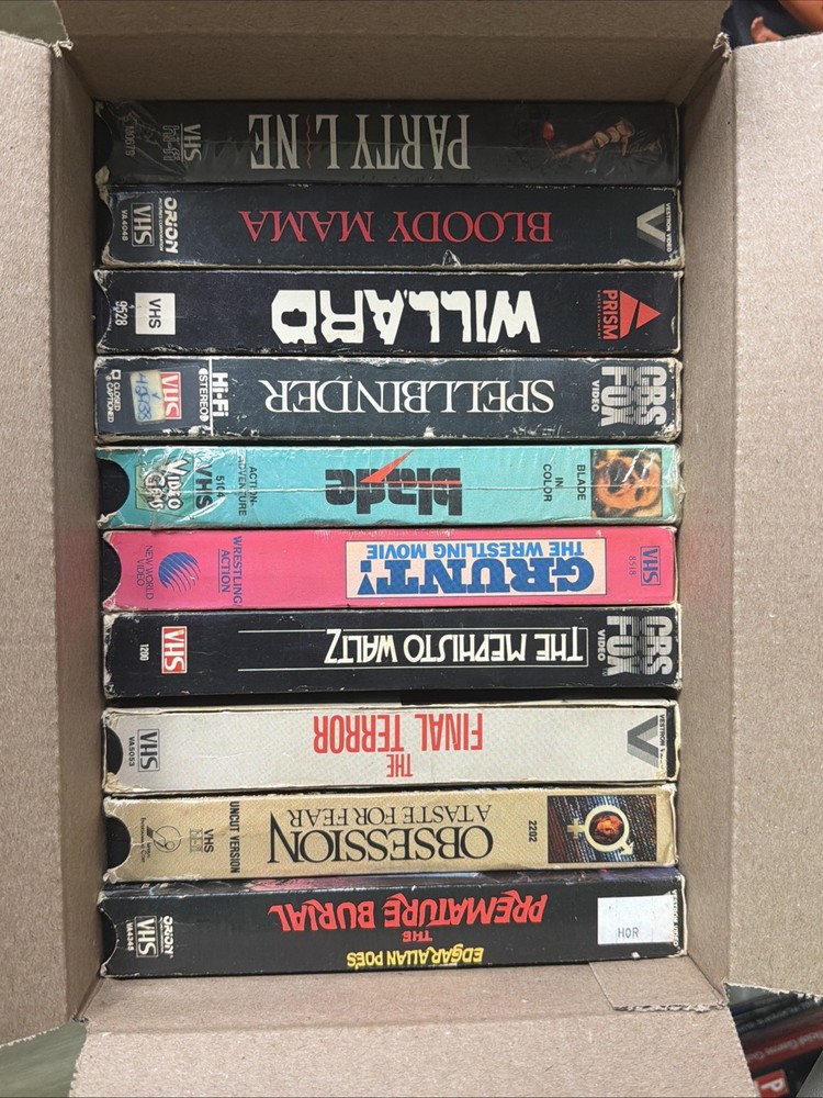Lot of 10 VHS Horror Movies -*HAVE MOLD* Willard,party Line,spellbinder Etc