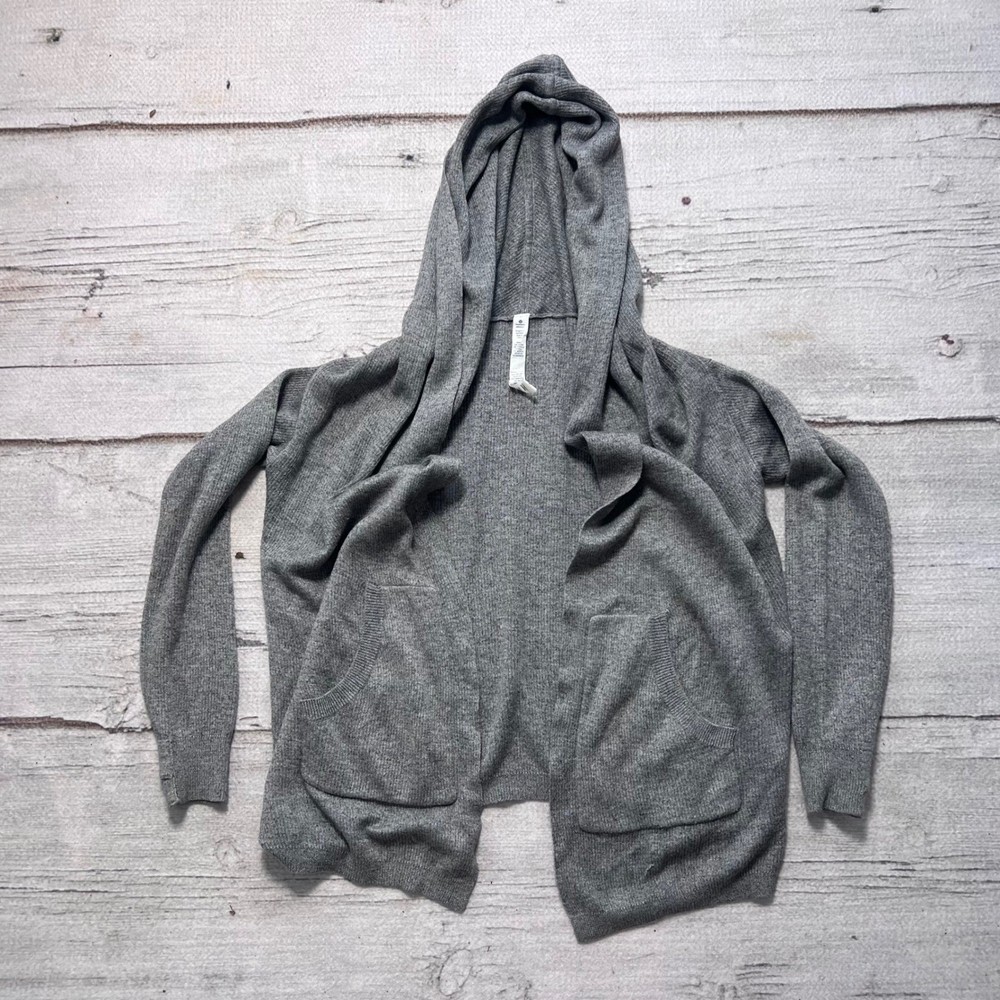 Lululemon Athletica Gray Hooded Cardigan Sweater Women's Size 8