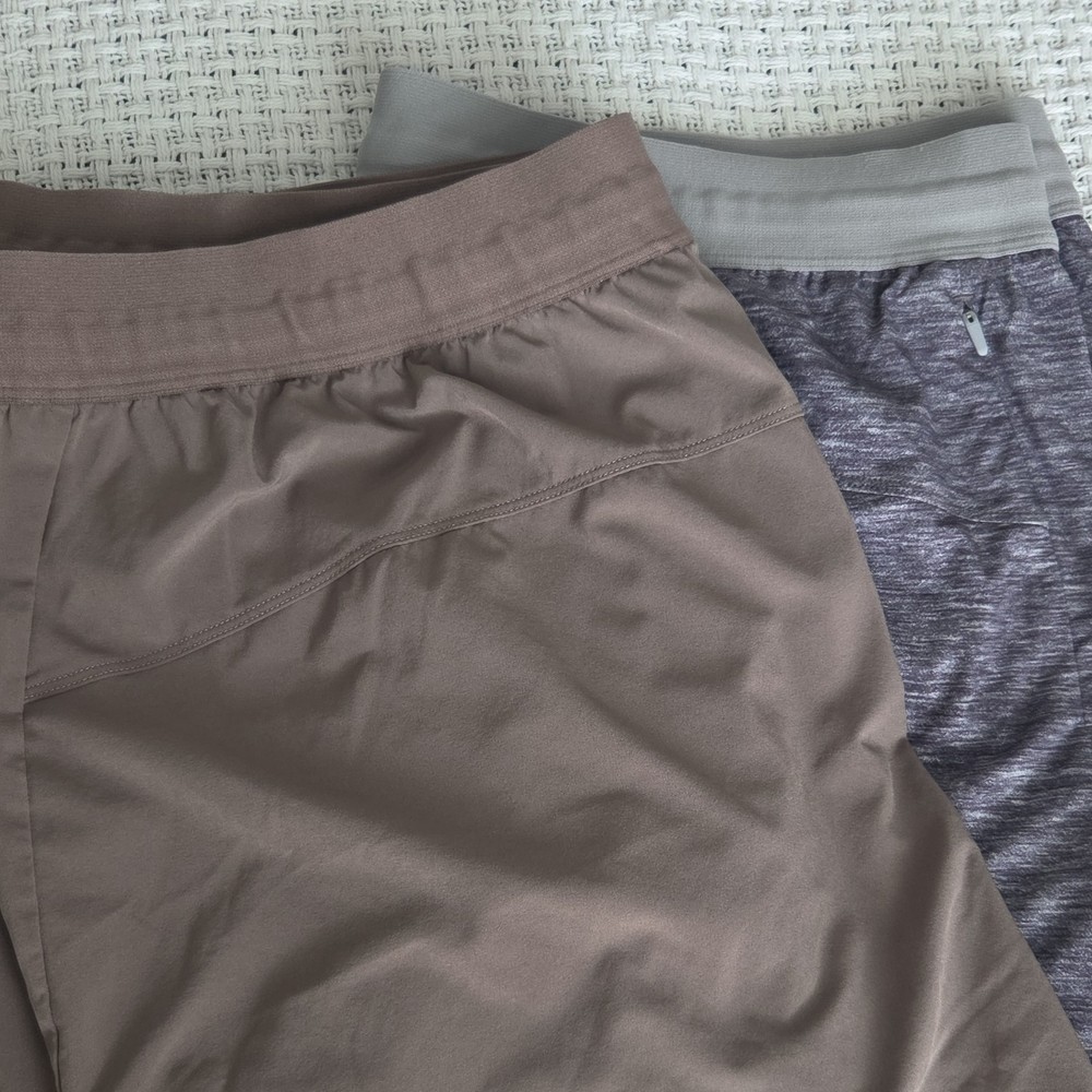 All in Motion Men's Athletic Shorts XL Brown Gray Elastic Waist Drawstring Lot