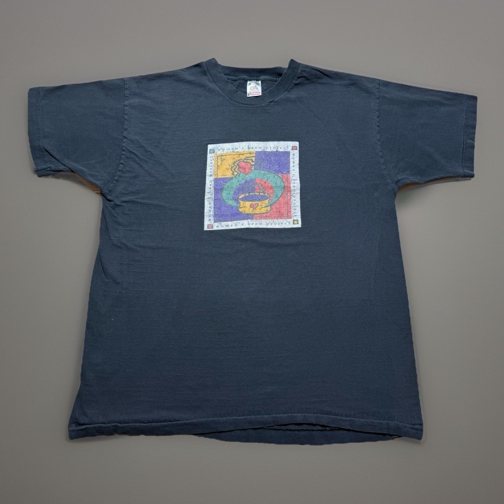 Vintage 90s Women’s Bean Project Abstract Graphic Art Shirt Size XL Faded-image