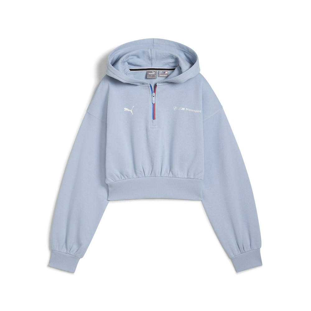 PUMA Bmw M Motorsport Essentials Half Zip Pullover Hoodie Womens Blue Casual Out