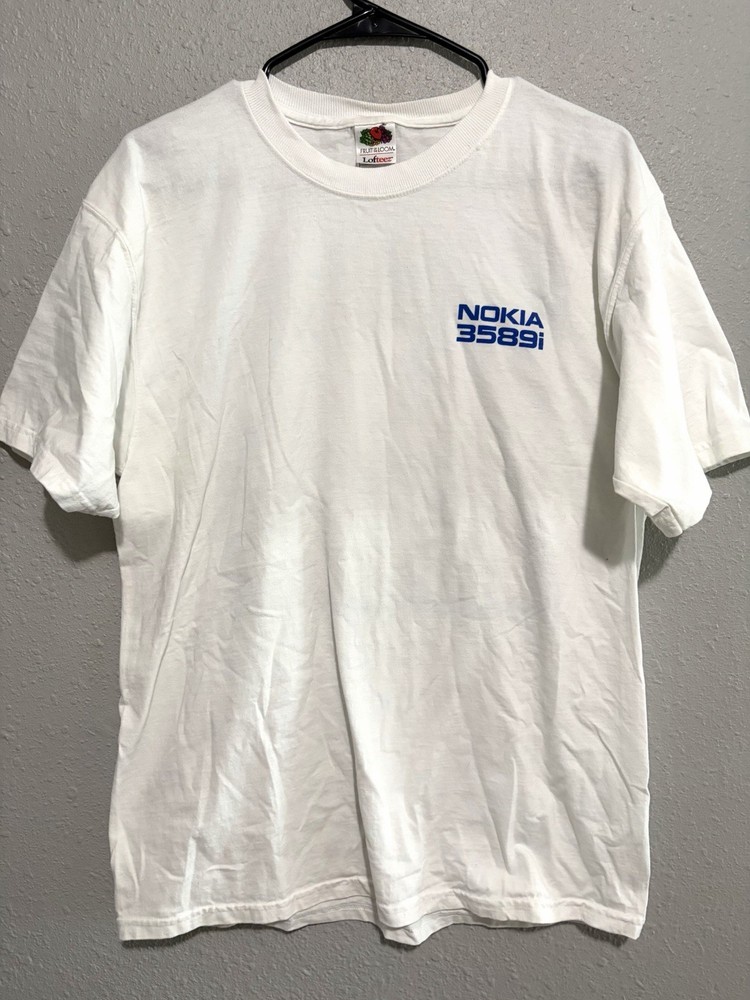Vintage 90s Nokia 3589i Cellphone Promo T Shirt Y2K Tech Graphic Tee White Large