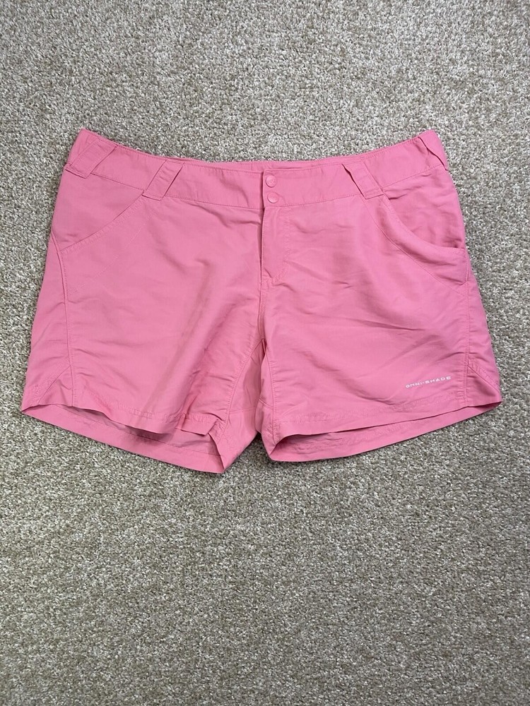COLUMBIA PFG Shorts Size XL Pink Nylon Elastane Women's Activewear Fishing