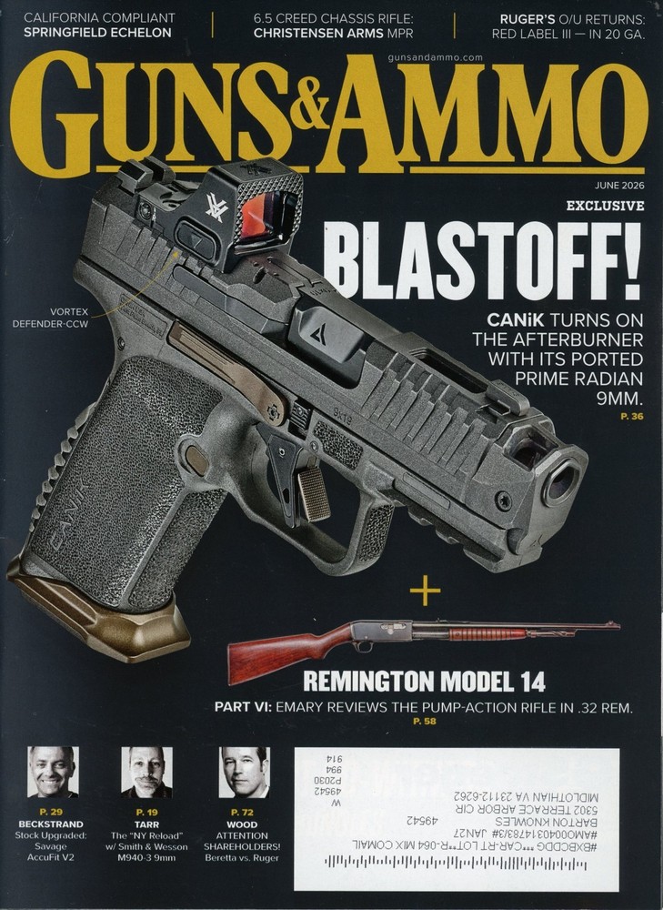 GUNS & AMMO June 2026  Canik Prime Radian - Ruger Red Label III - Echelon CA