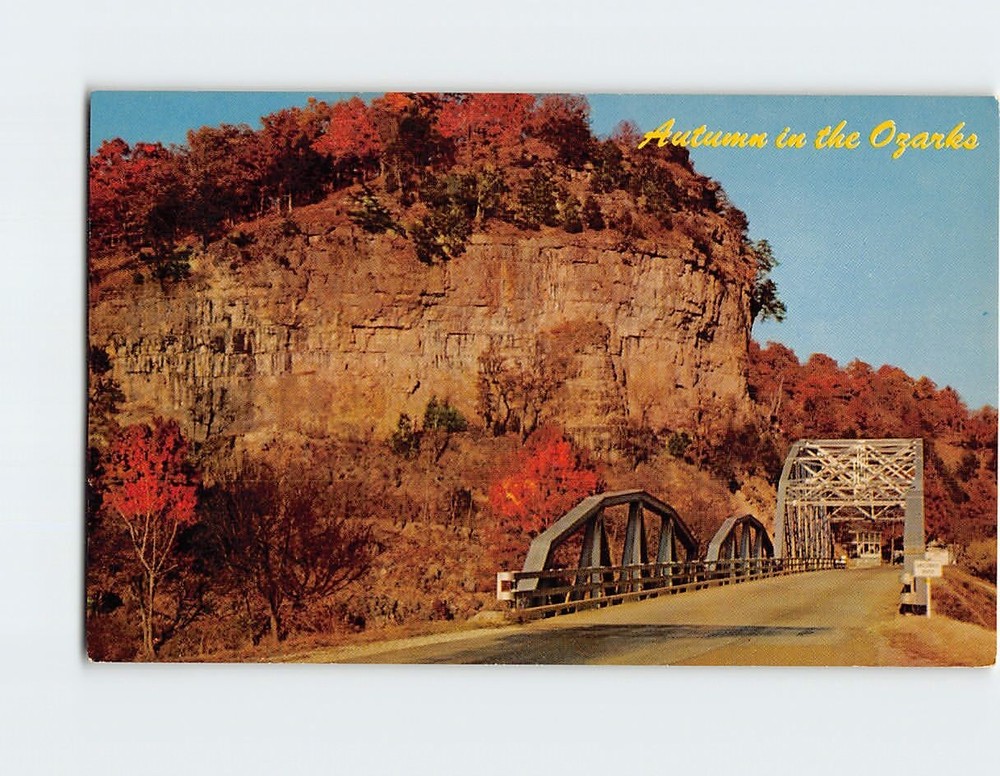 Postcard Autumn in the Ozarks Pike Peak Bluff Missouri USA