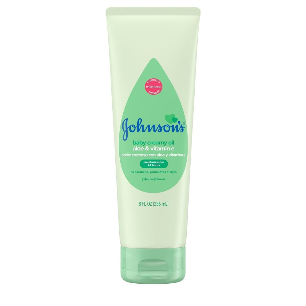 Johnson's Aloe VitaminE Moisturizing Body Lotion Creamy Oil 8oz Twin Pack
