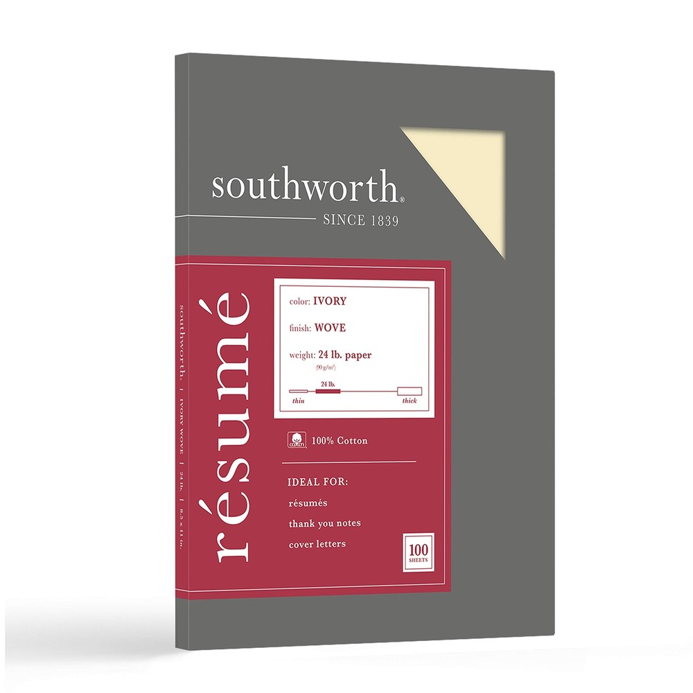 Southworth® 100% Cotton Résumé Paper, 8 1/2