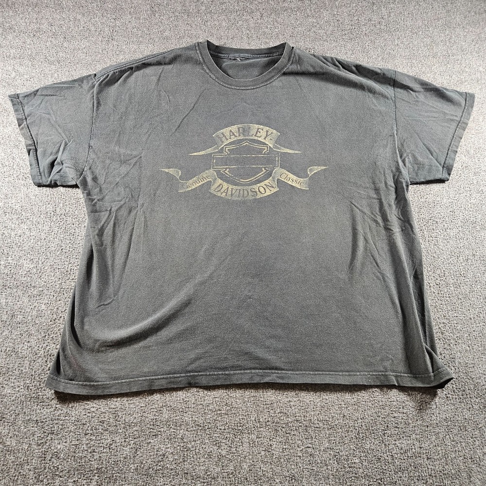 Vintage Harley-davidson Graphic T-shirt 90s Black Faded Biker Grunge Size XXL