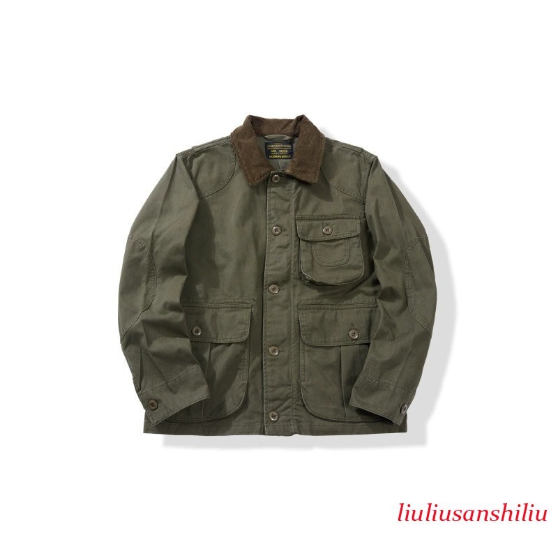 Men's Retro Hunting Jacket Workwear Casual Outdoor Multi Pocket Fishing Coats