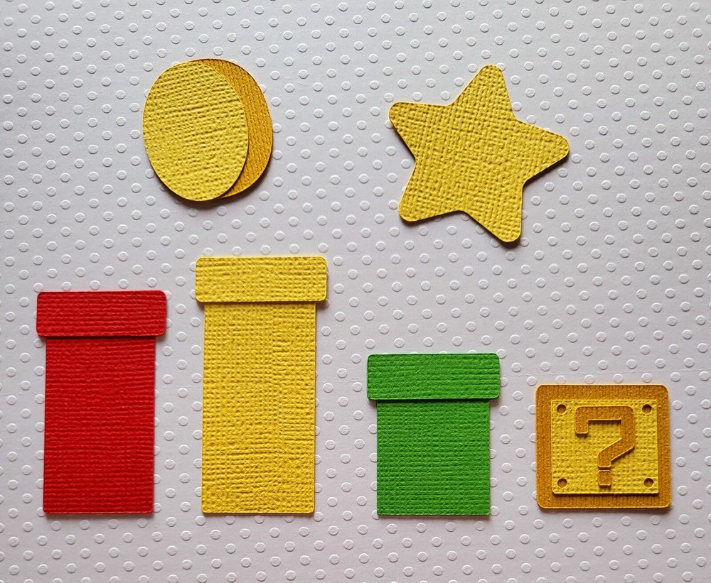 SUPER MARIO Accessories set 2. Scrapbook, Card making Paper Piecing