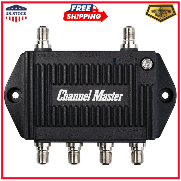 TV Antenna Distribution Amplifier, TV Antenna Signal Booster with 4 Outputs for