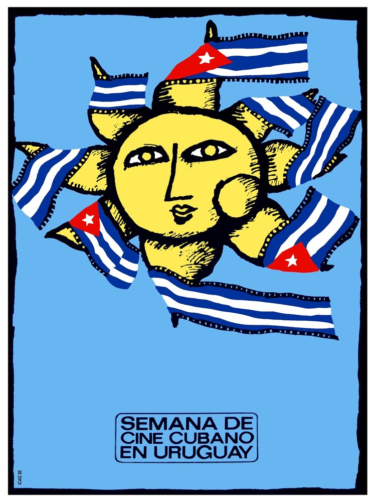 Cuban film week in Uruguay Decoration Poster.Graphic Art Interior design. 3740